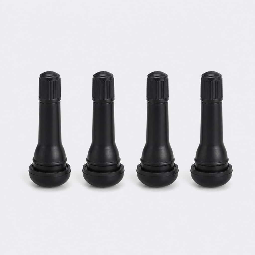 Jeu de quatre valves tubeless en caoutchouc pour pneu automobile